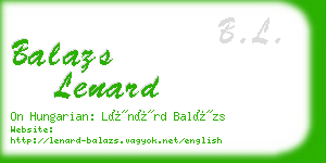 balazs lenard business card